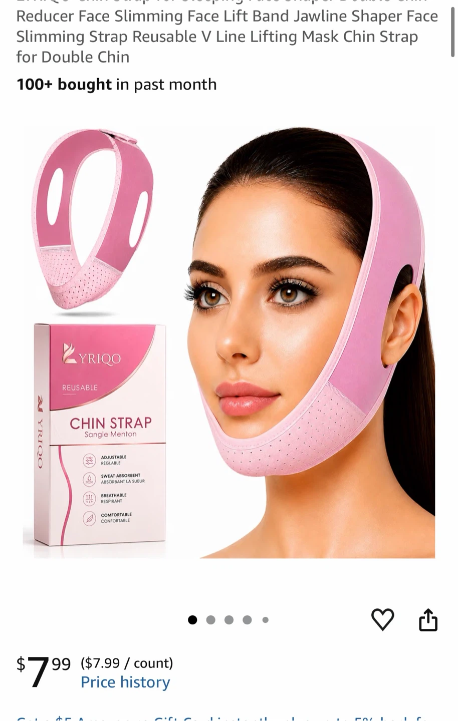 YRIQO Reusable V Line Lifting Chin Strap