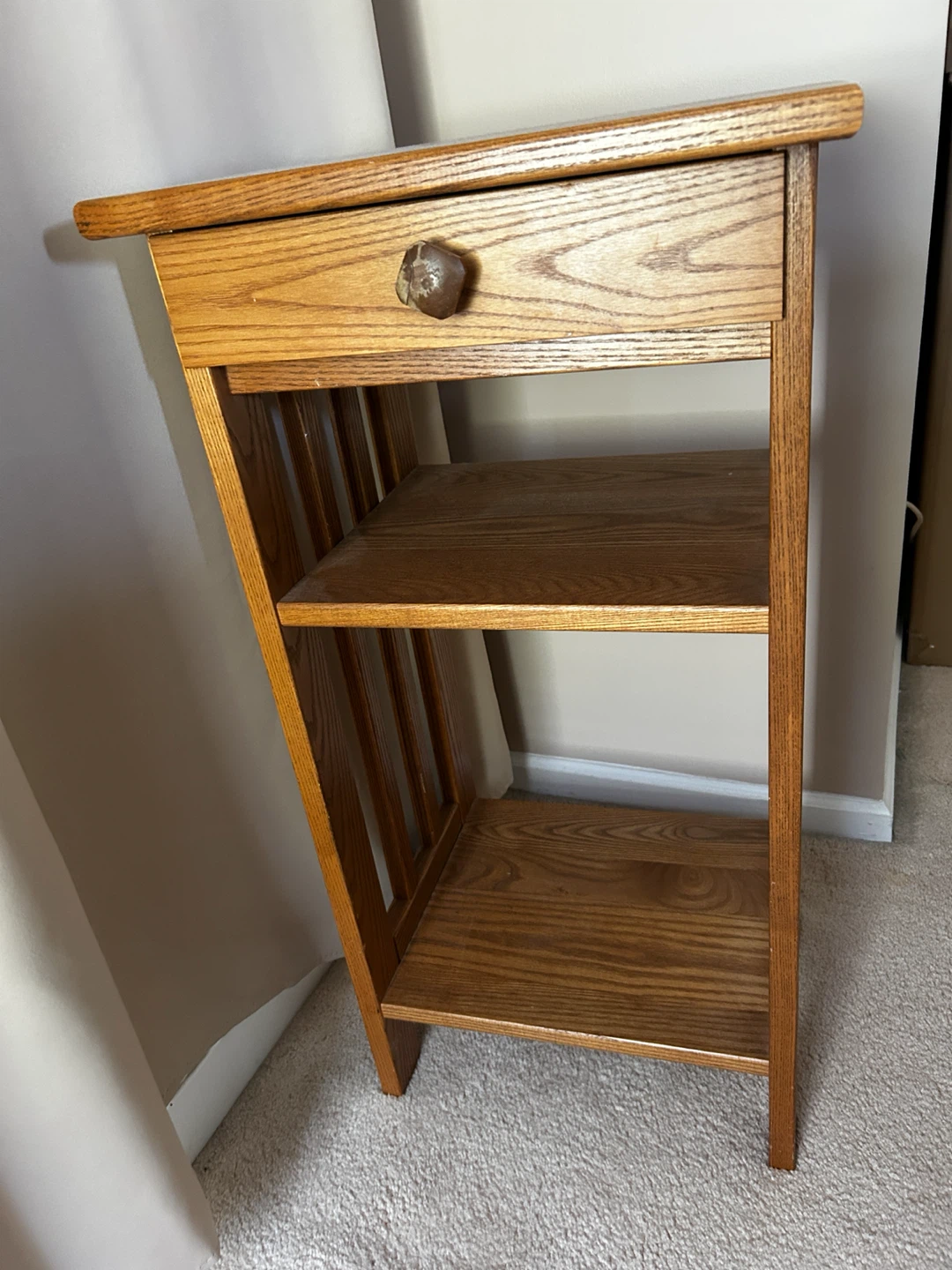 30” tall Night, plant or End Table with Drawer & Shelves