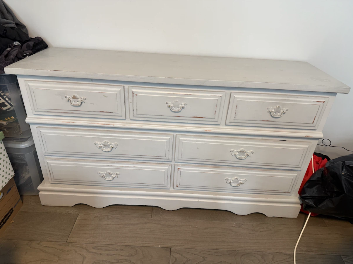 Grey Painted Bedroom Dresser and Nightstand Set
