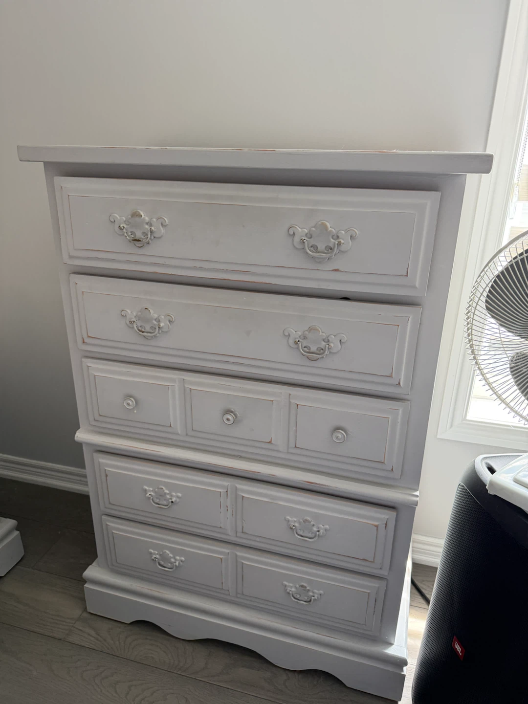 Grey Painted Bedroom Dresser and Nightstand Set - photo 2