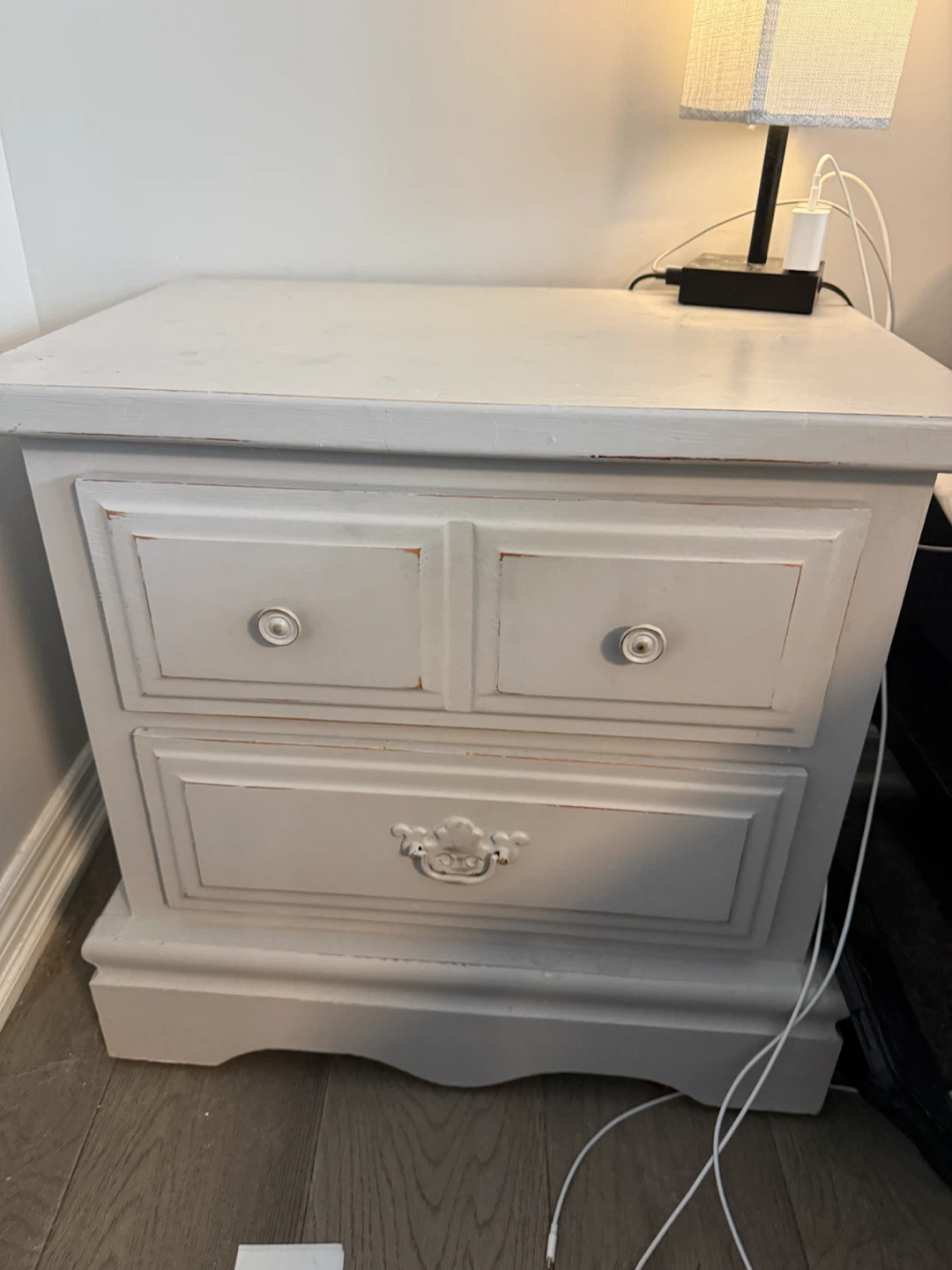 Grey Painted Bedroom Dresser and Nightstand Set - photo 4