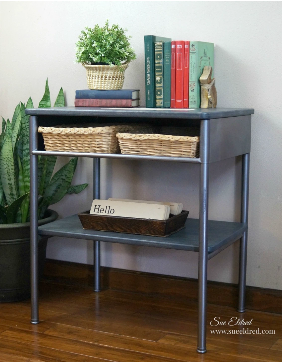 Vintage School Desk - side table / night stand - photo 4