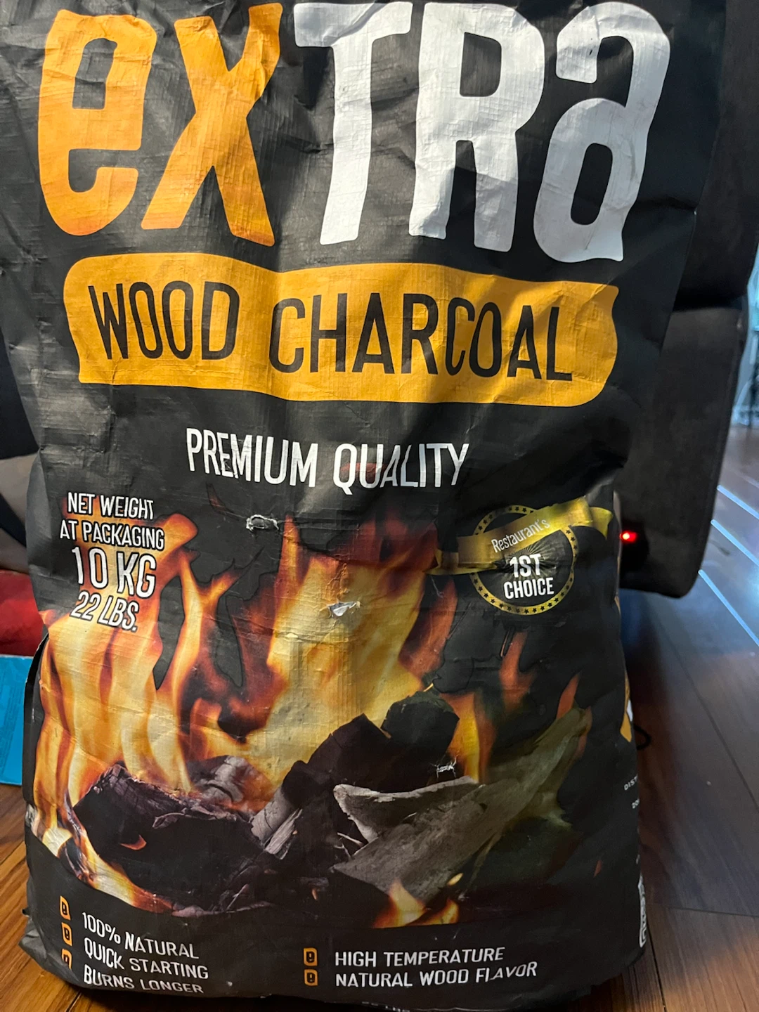 Wood charcoal and Charcoal Lighter Fluid