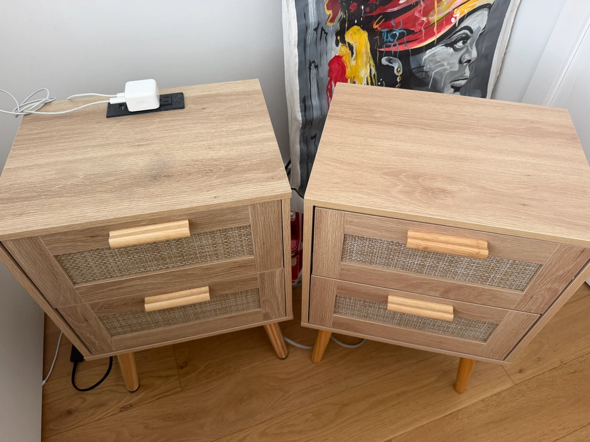 Set of 2 Rattan Nightstands - photo 2
