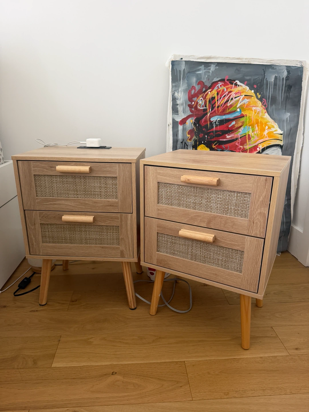 Set of 2 Rattan Nightstands - photo 3