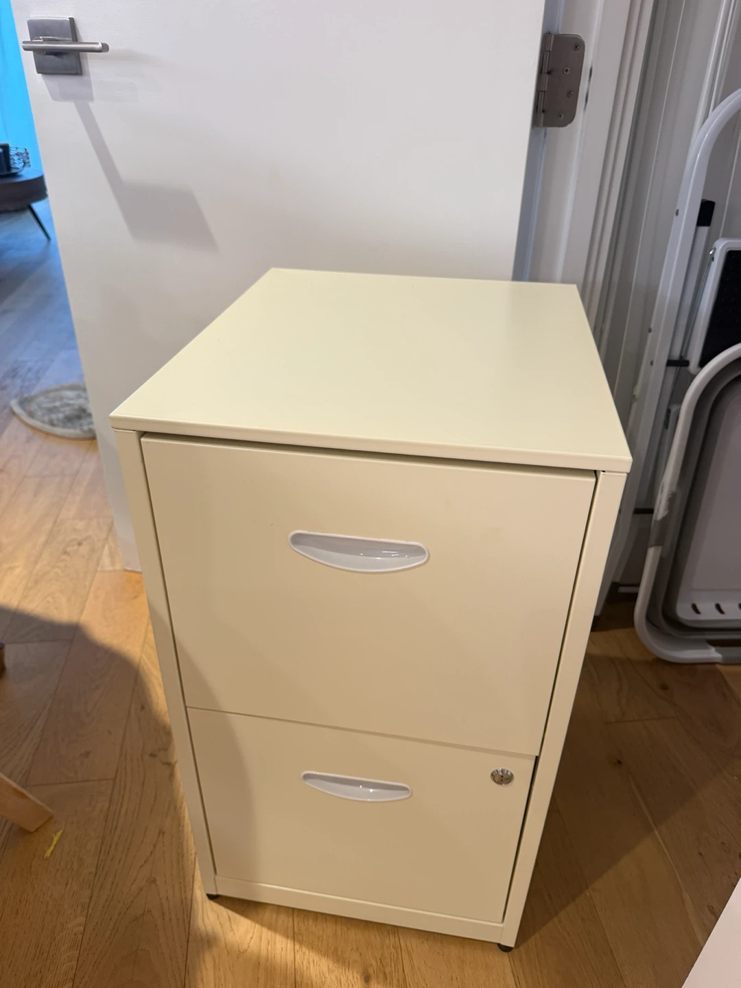 Cream 2-Drawer Locking File Cabinet - photo 2