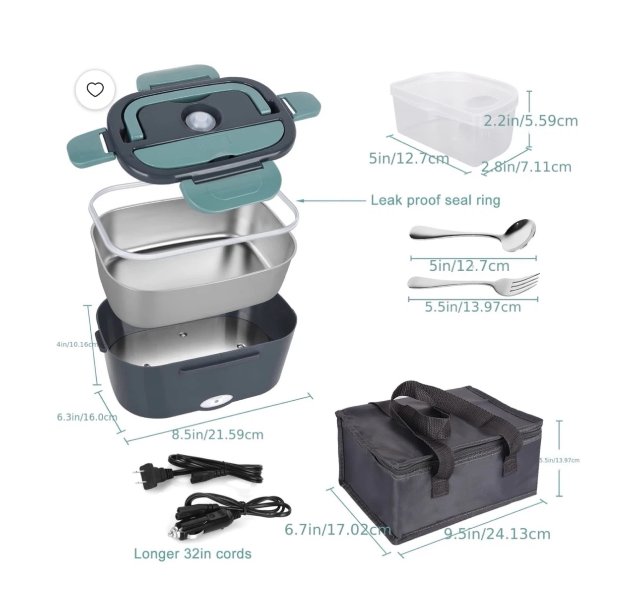 Brand new XL 6.3Cups Electric Heated Lunch Box - photo 4