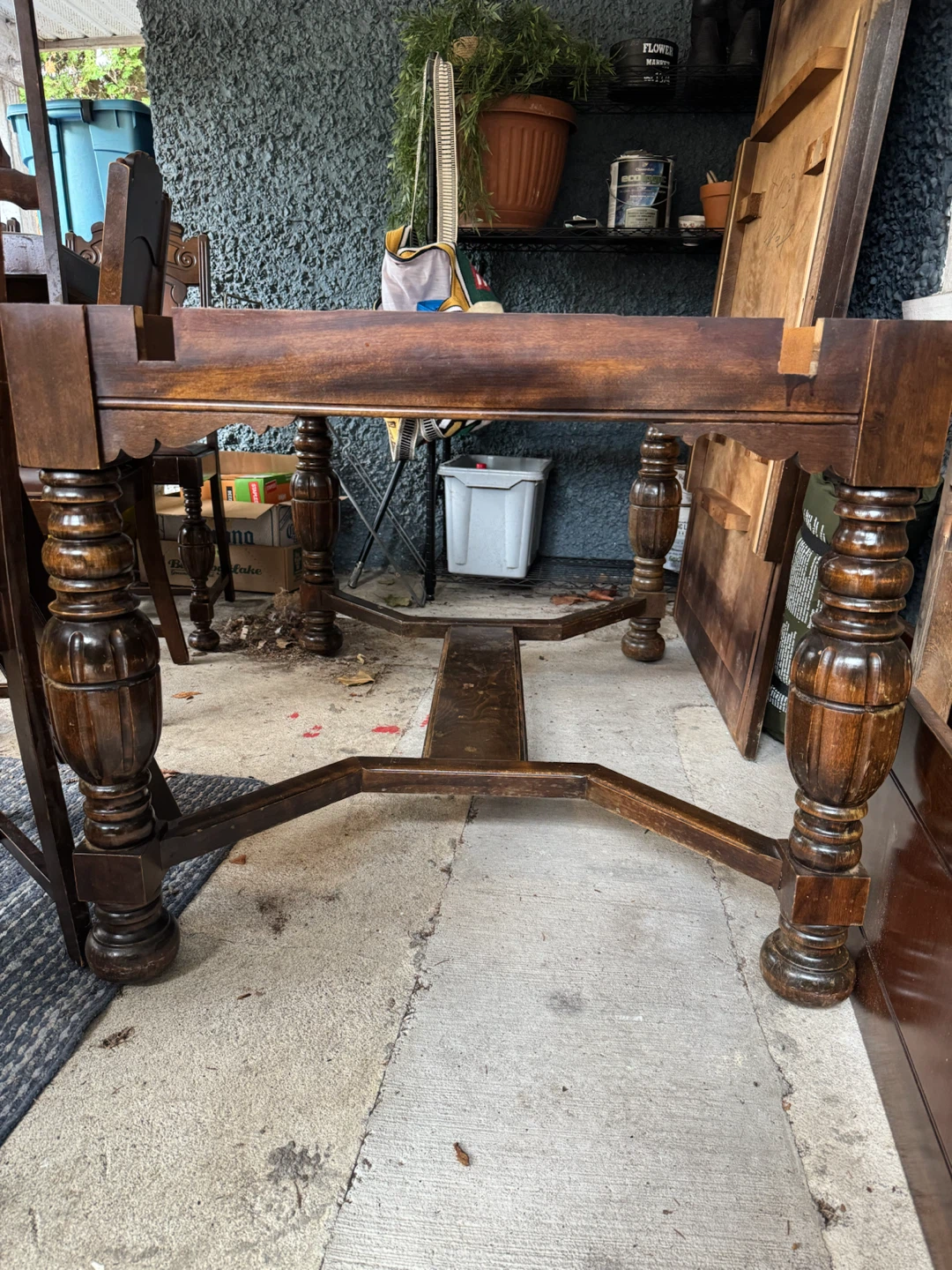1970s seven piece walnut dining table set - photo 2
