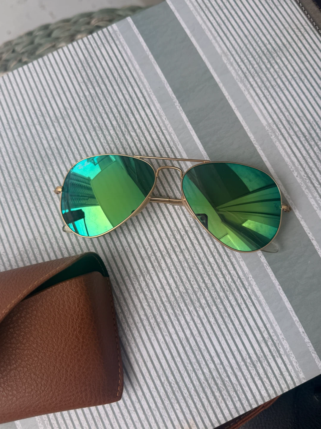Ray-Ban Aviator Sunglasses Green Mirror - photo 5