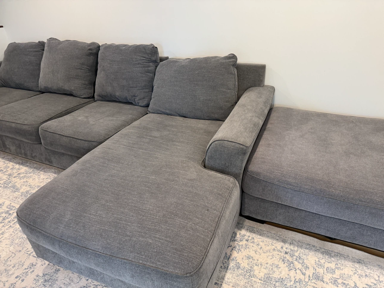 Gray Sectional Sofa with ottoman