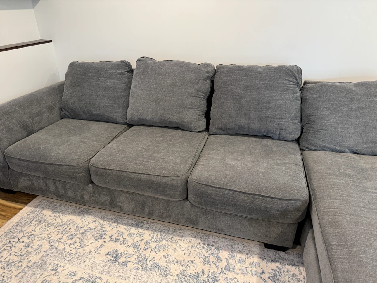 Gray Sectional Sofa with ottoman - photo 3
