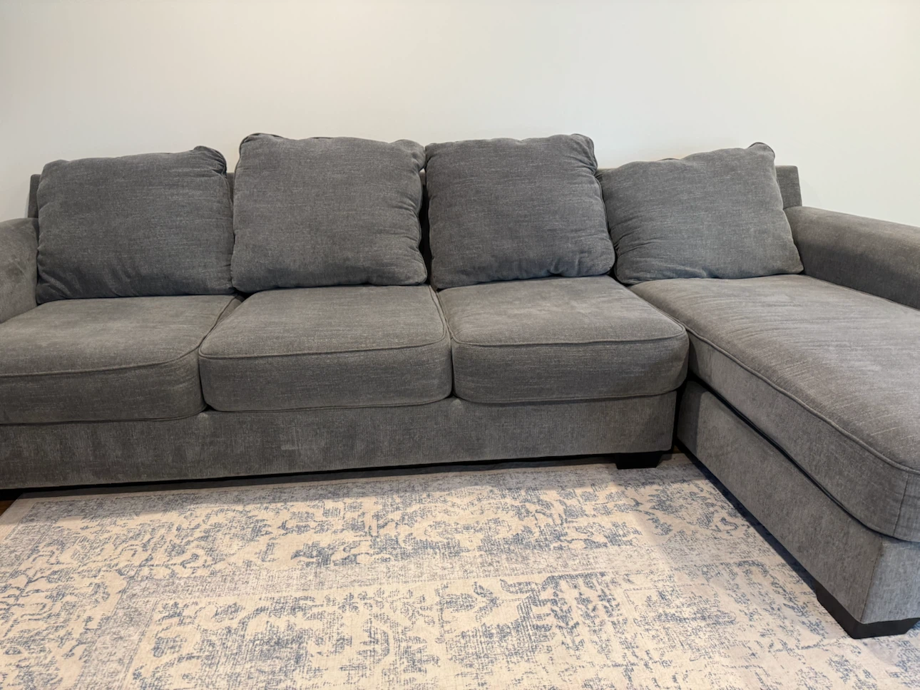 Gray Sectional Sofa with ottoman - photo 4