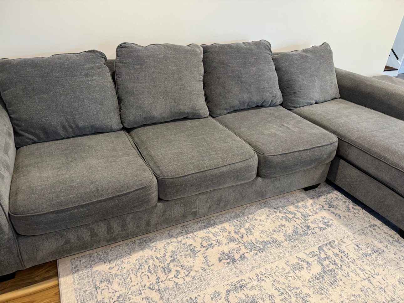Gray Sectional Sofa with ottoman - photo 5