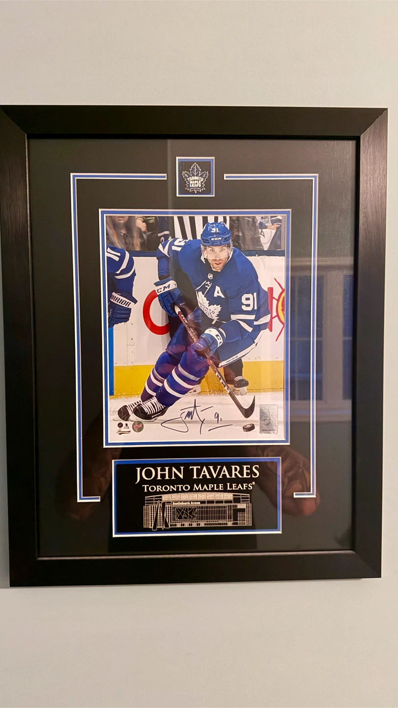 Framed John Tavares Autographed Photo Toronto Maple Leafs
