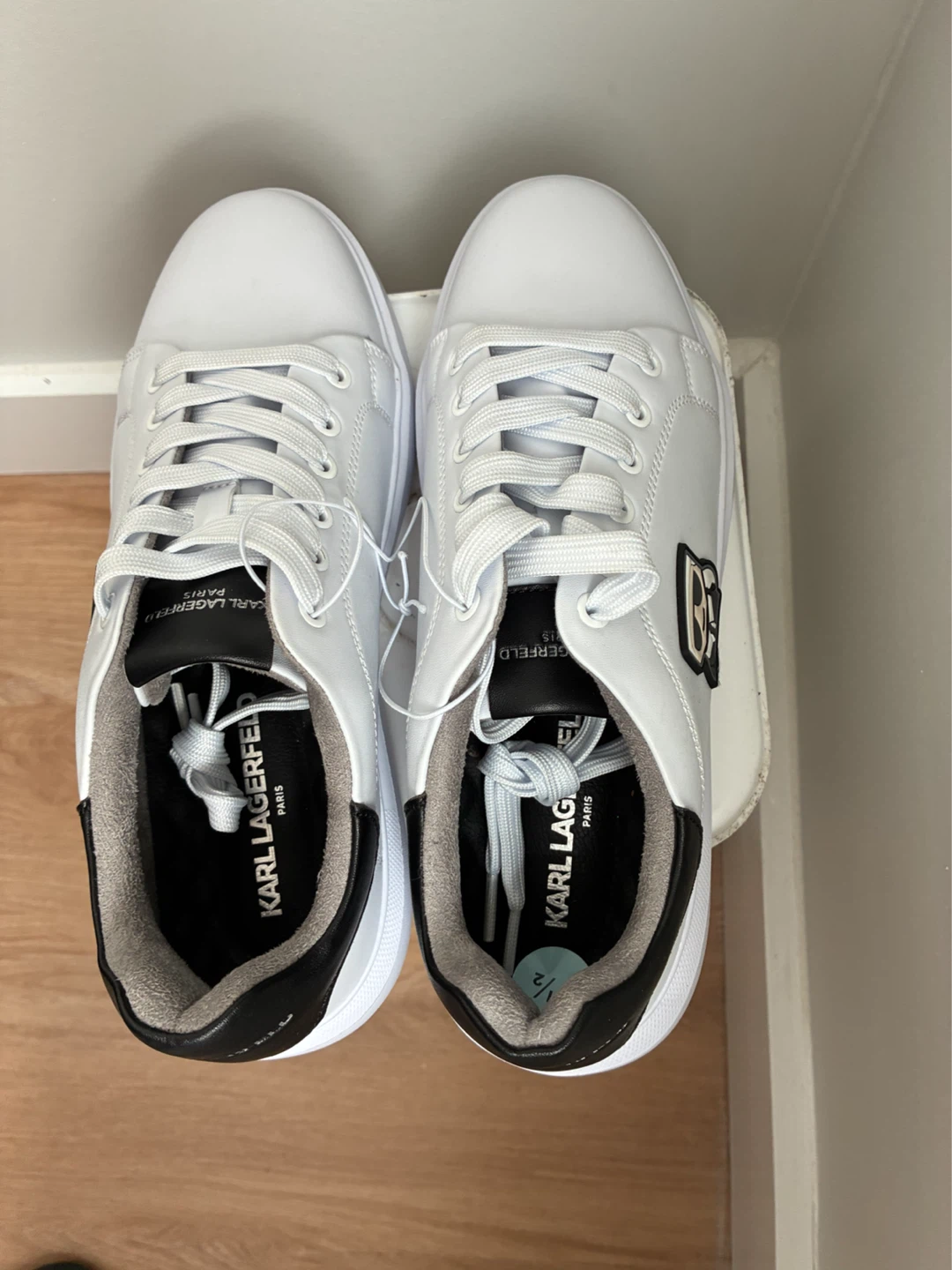 Karl Lagerfeld Paris White Sneakers - Size 8.5