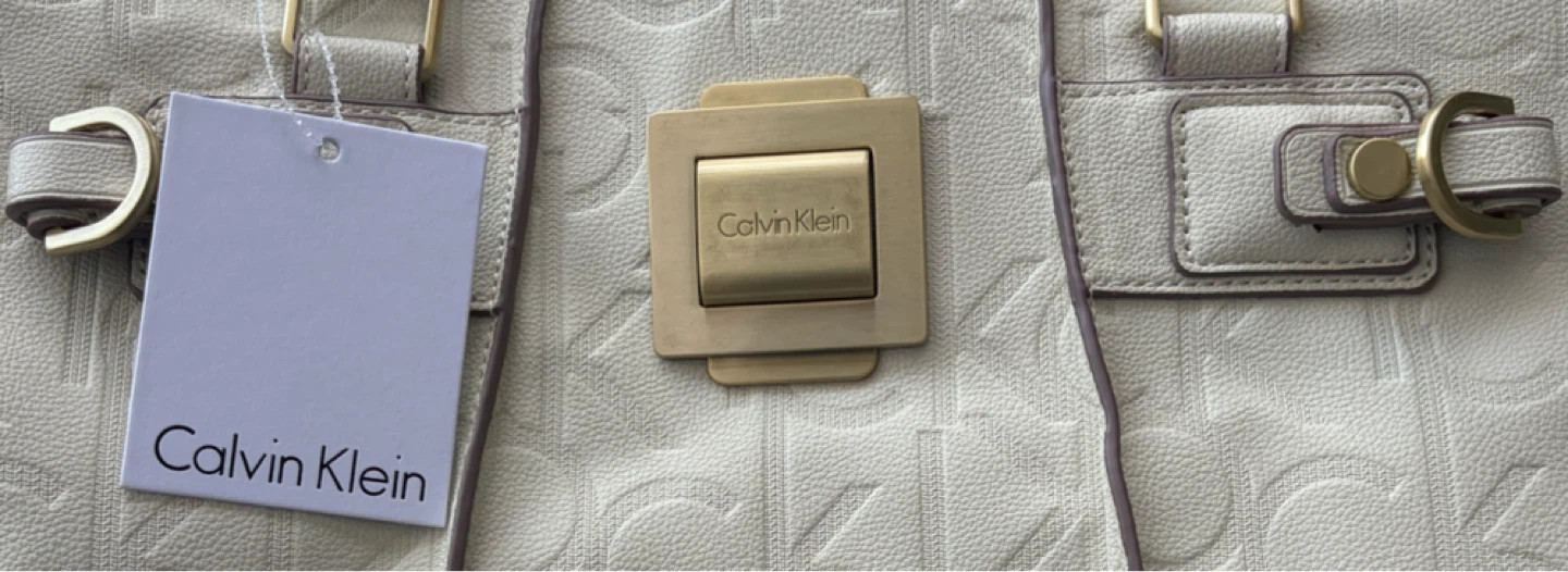 Calvin Klein Cream Embossed Tote Bag - photo 2