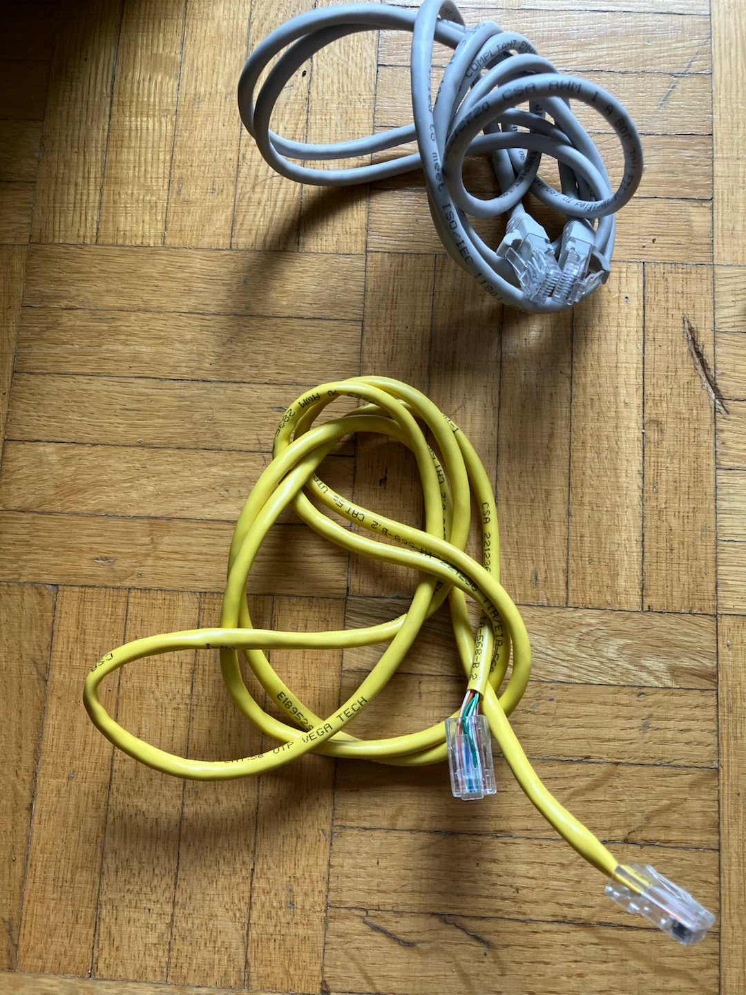 Cat 5e Ethernet Patch Cables (Yellow & Grey)