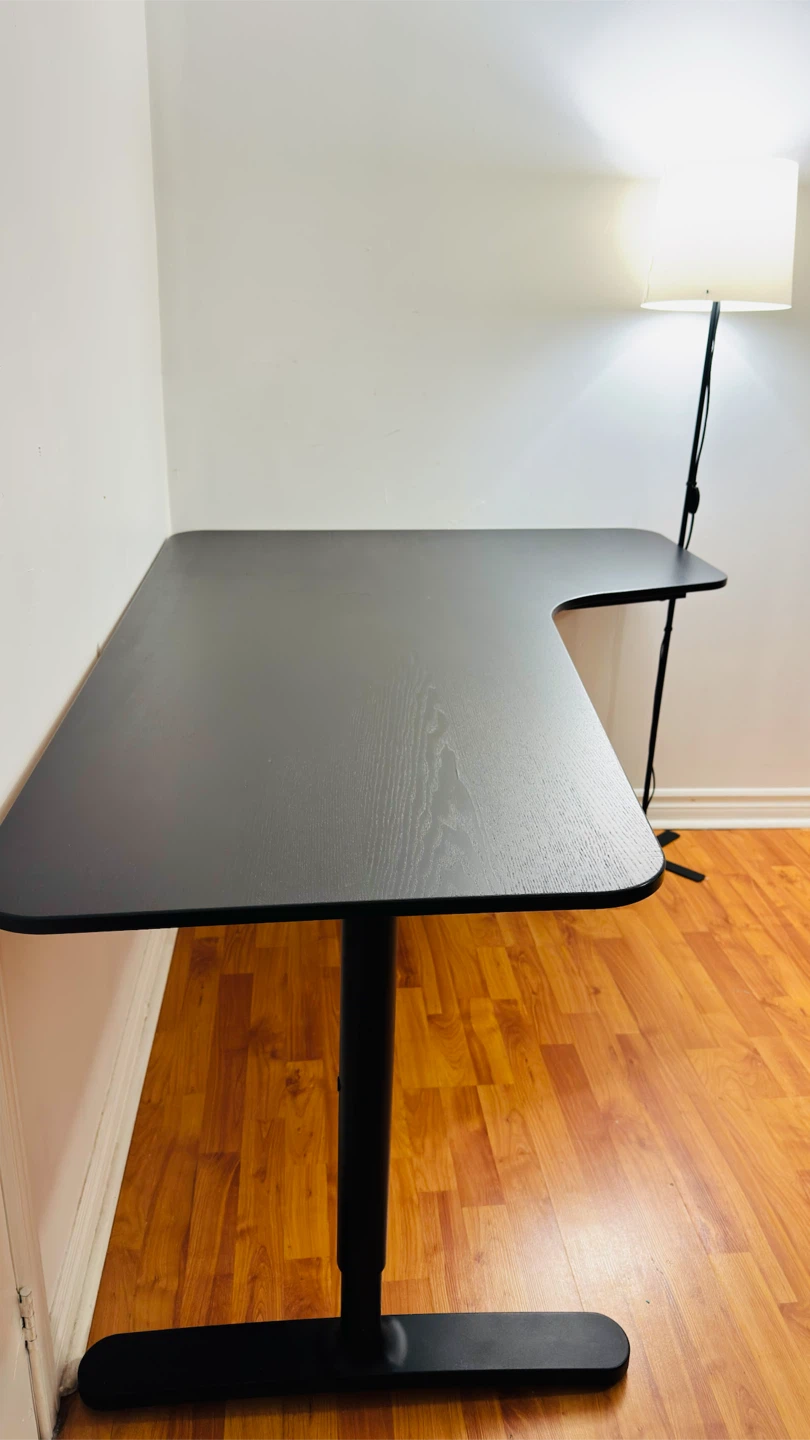 Black L-Shaped Standing Desk