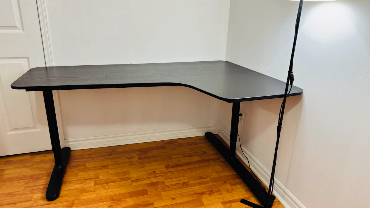 Black L-Shaped Standing Desk - photo 3