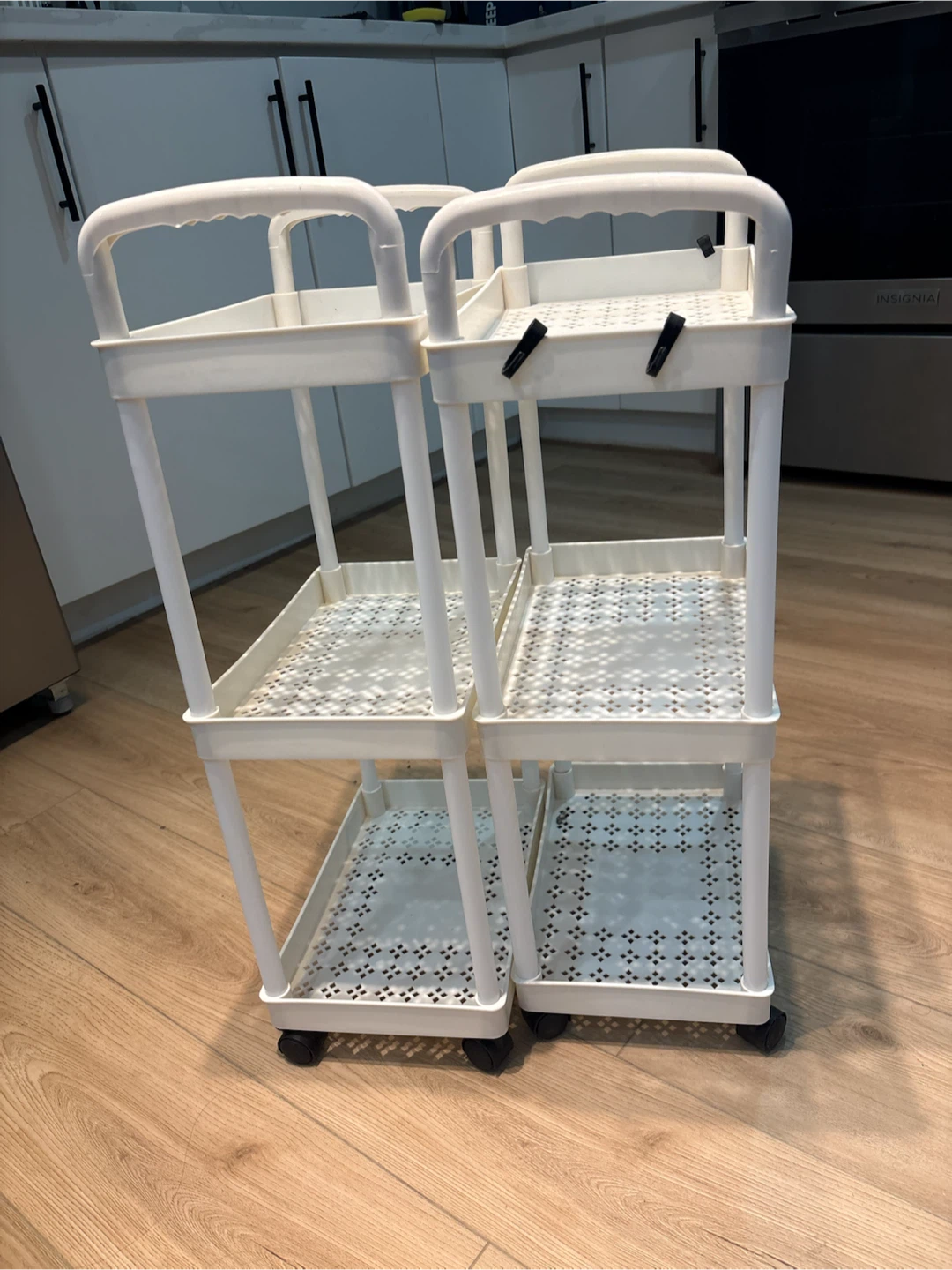 White 3-Tier Rolling Storage Cart - photo 2