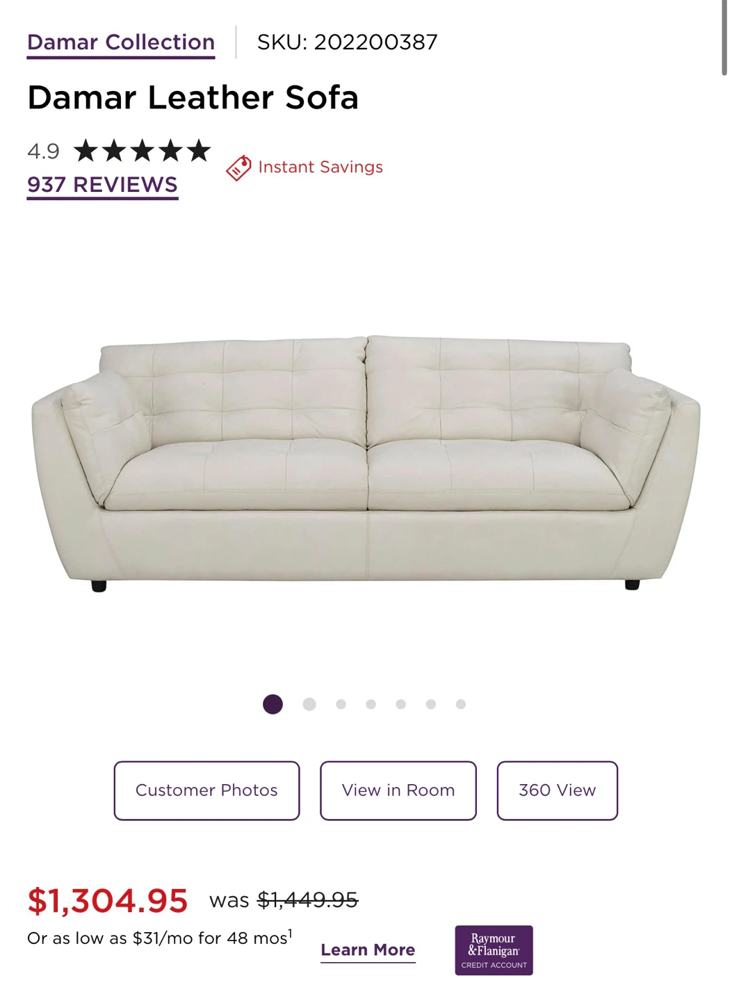Damar Leather Sofa - photo 4