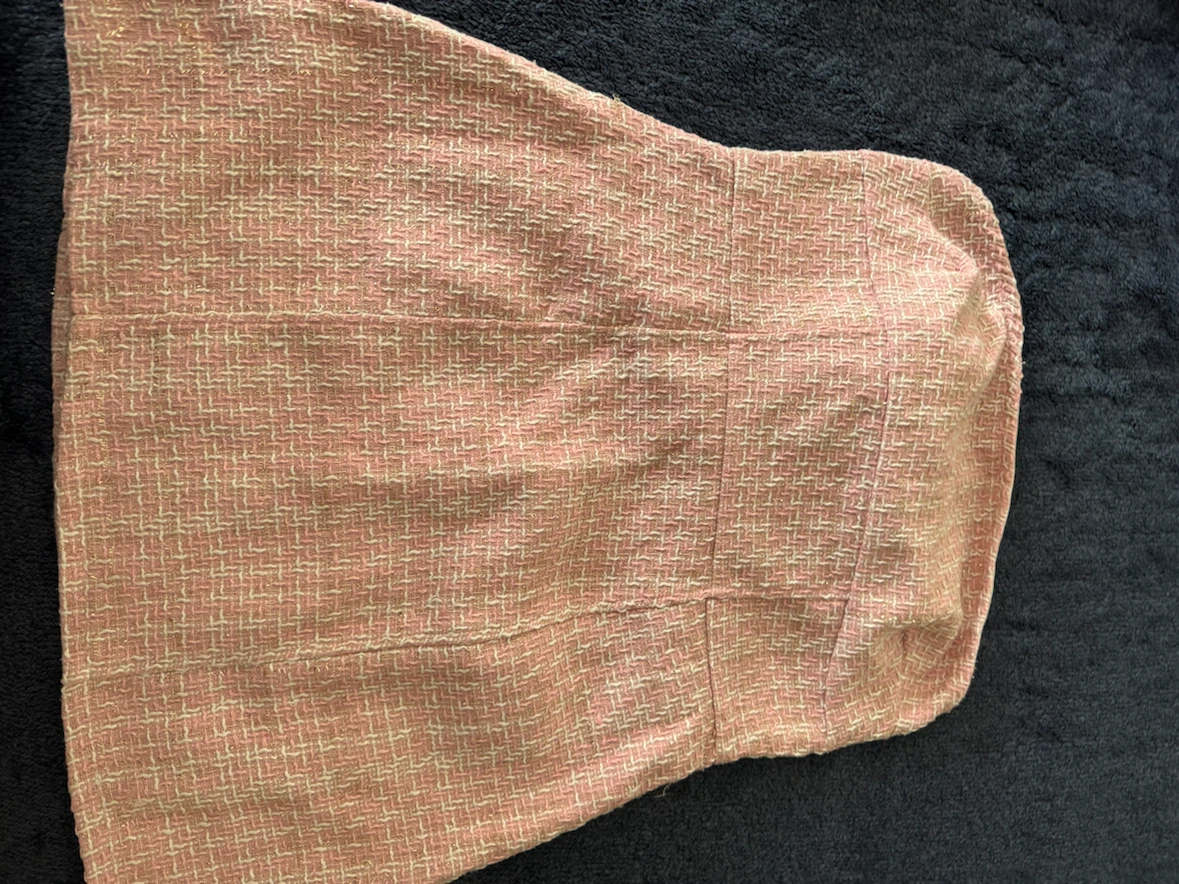 Pink Tweed Mini Skirt with Bow Detail