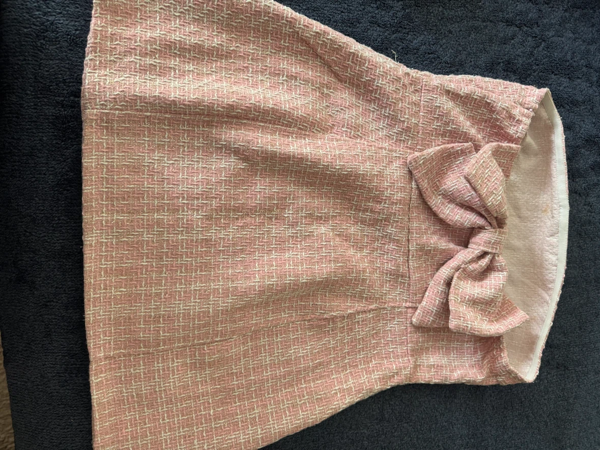 Pink Tweed Mini Skirt with Bow Detail - photo 2
