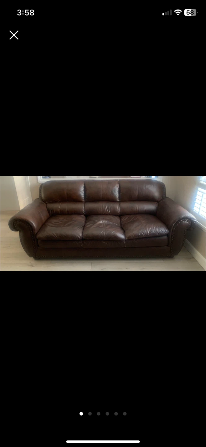 Brown Leather Sofa
