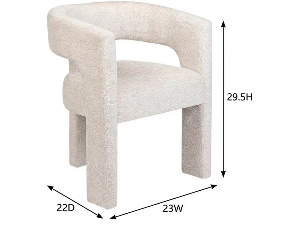 Natural  Upholstered Accent Modern Structural Armchair - photo 5