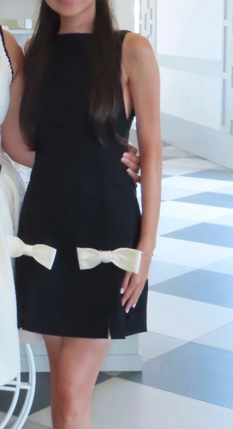 Black Mini Dress with Bows