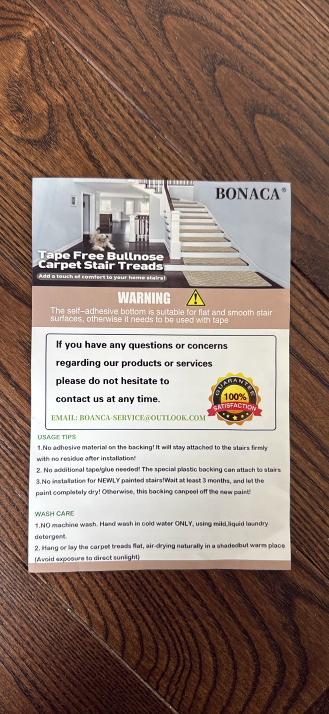 Bonaca Tape-Free Bullnose Carpet Stair Treads - photo 3