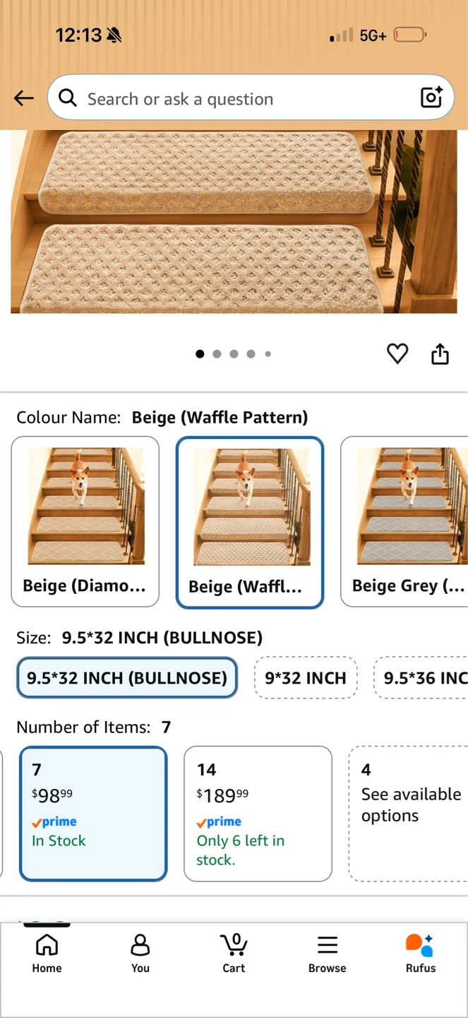 Bonaca Tape-Free Bullnose Carpet Stair Treads