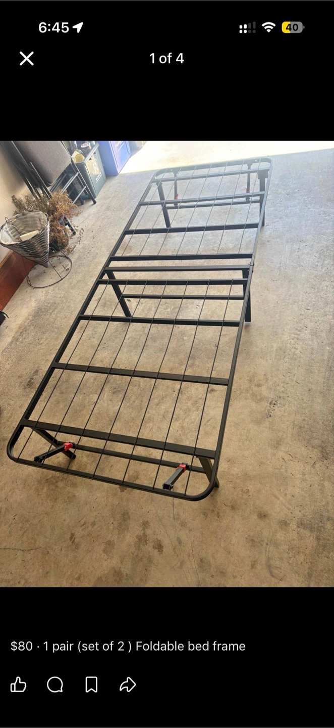 Foldable Bed Frame - Set of 2 - photo 2