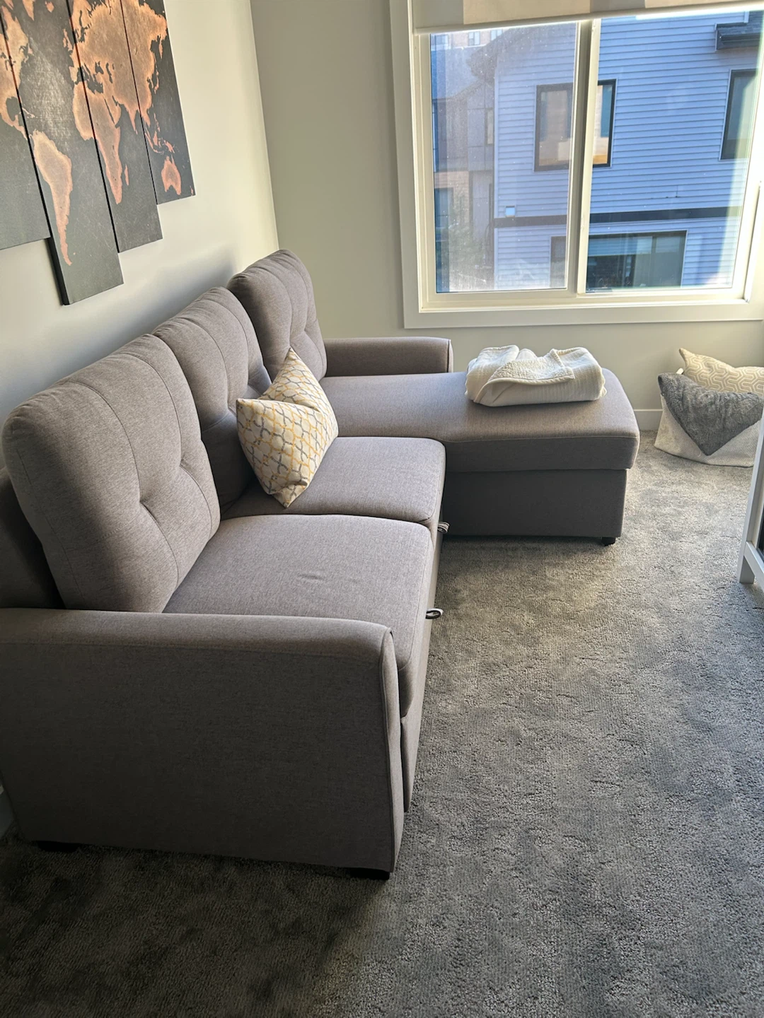 Grey Sectional Sofa with Storage Chaise - photo 2