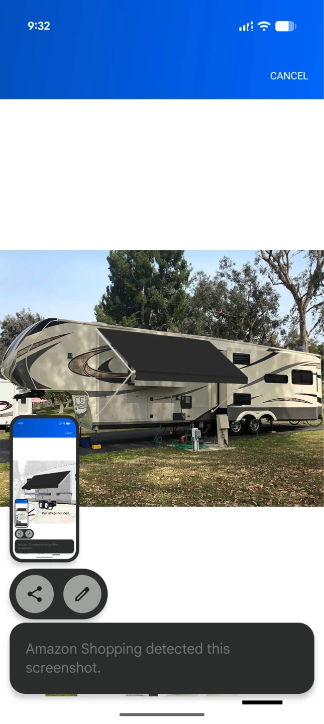 Senior dark grey RV Awning Fabric Replacement