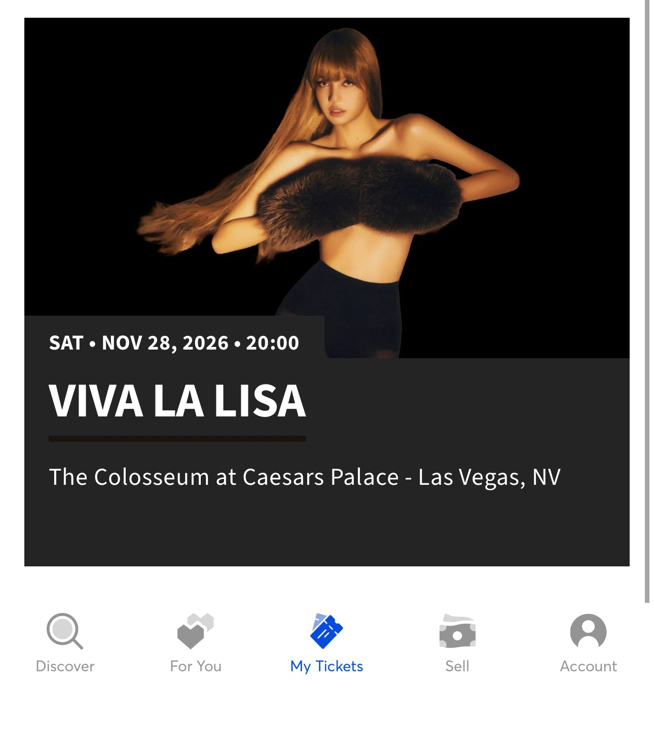 Viva La Lisa Ticket - Nov 28, 2026