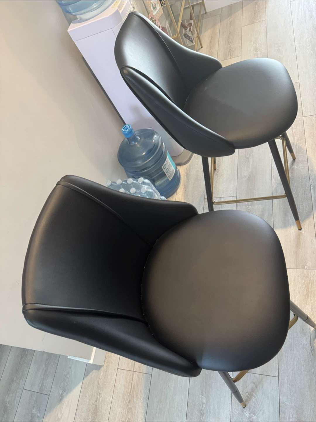 Set of 2 Black Bar Stools