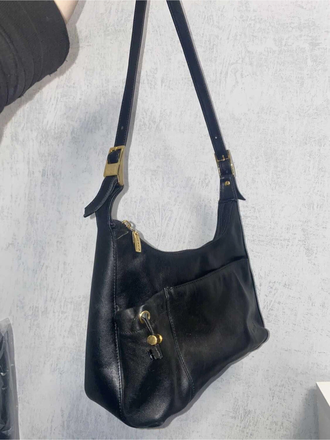 Black Genuine Leather Shoulder Bag - photo 2