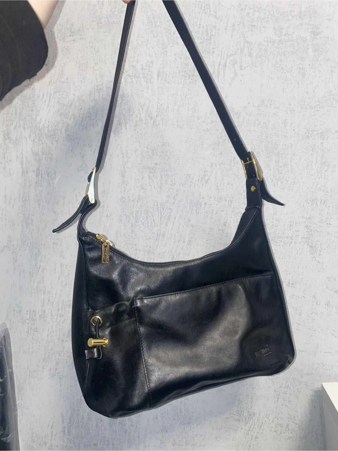 Black Genuine Leather Shoulder Bag