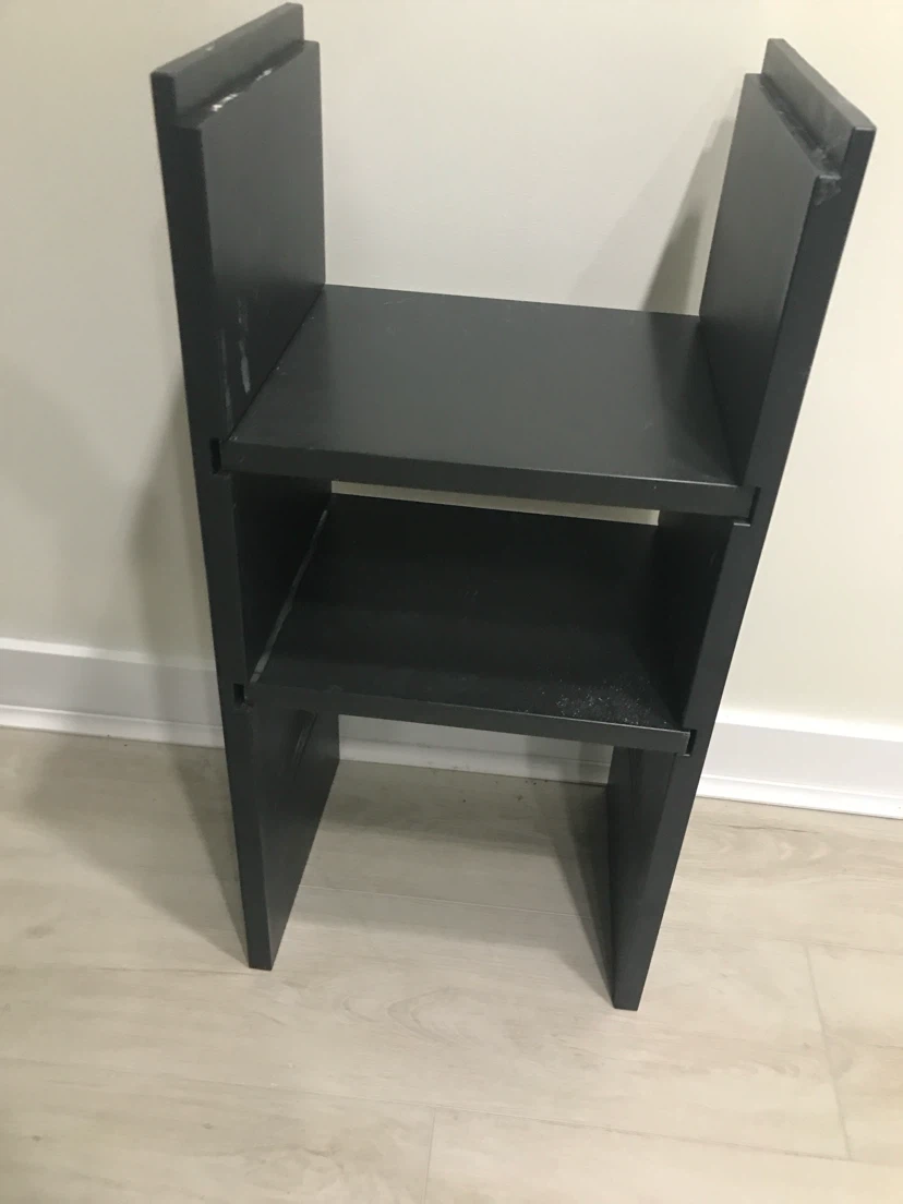 Black 2-Shelf Side Table