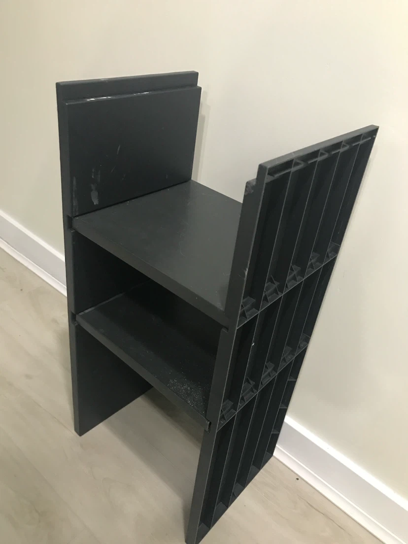 Black 2-Shelf Side Table - photo 2