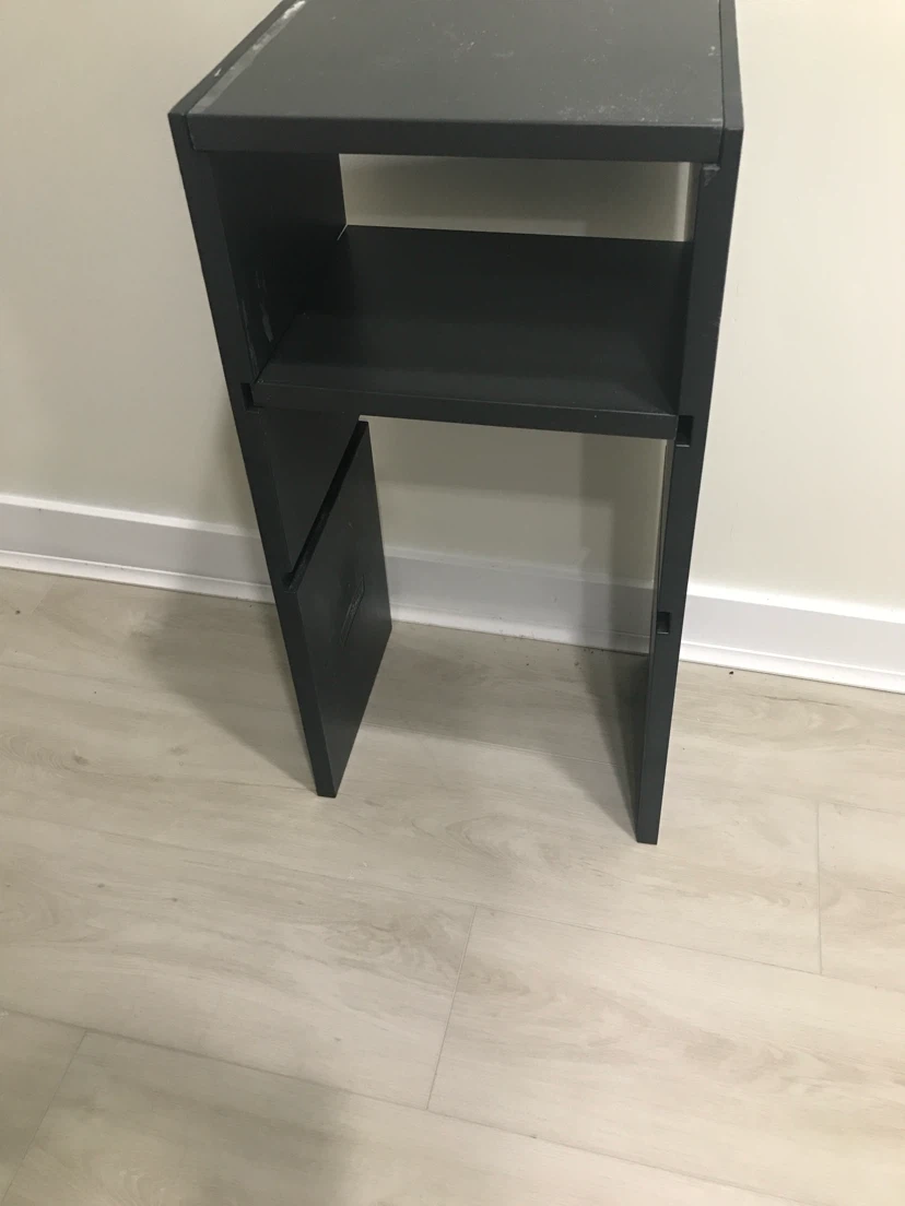 Black 2-Shelf Side Table - photo 3