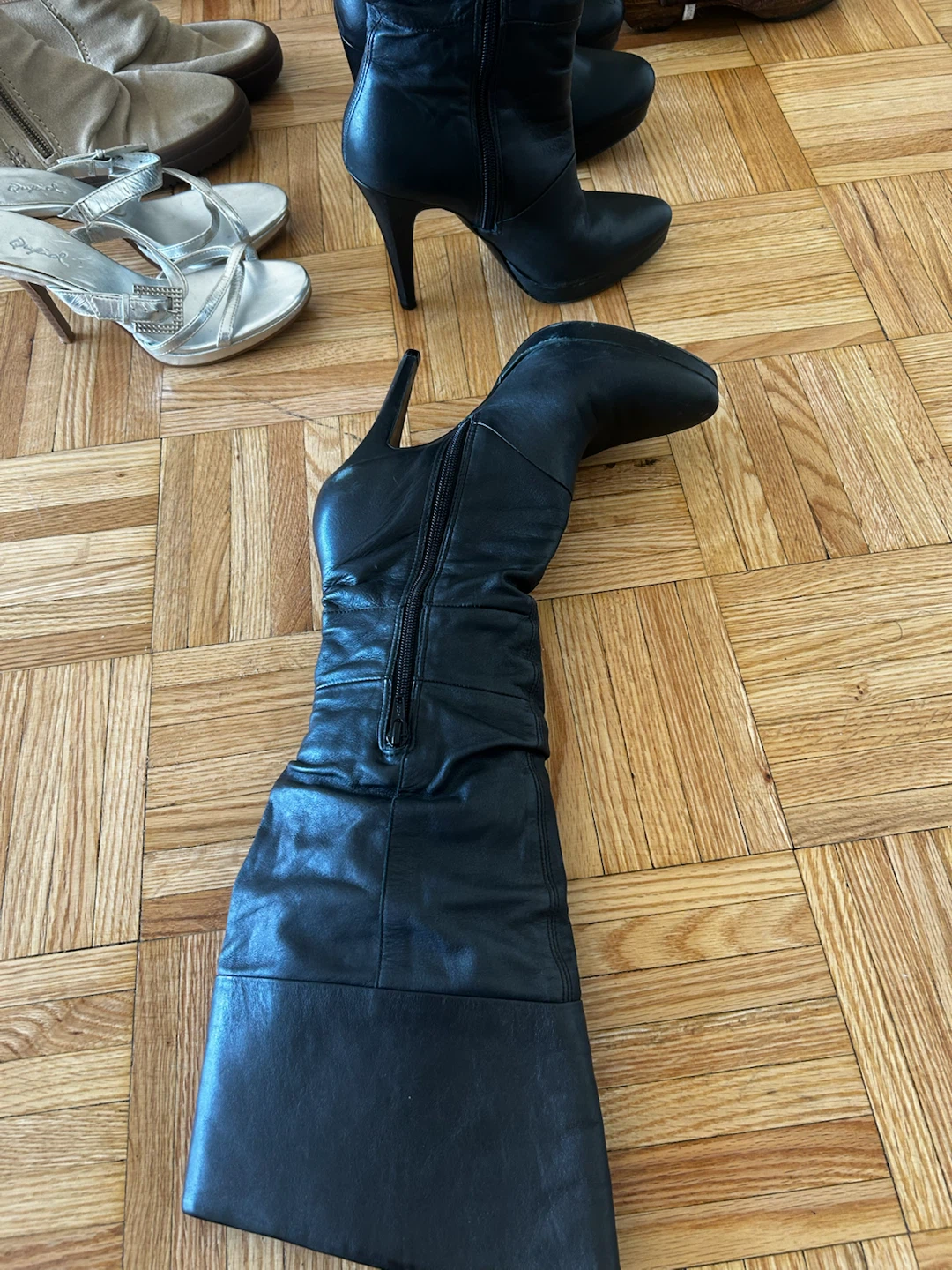Black Leather Aldo party  Boots