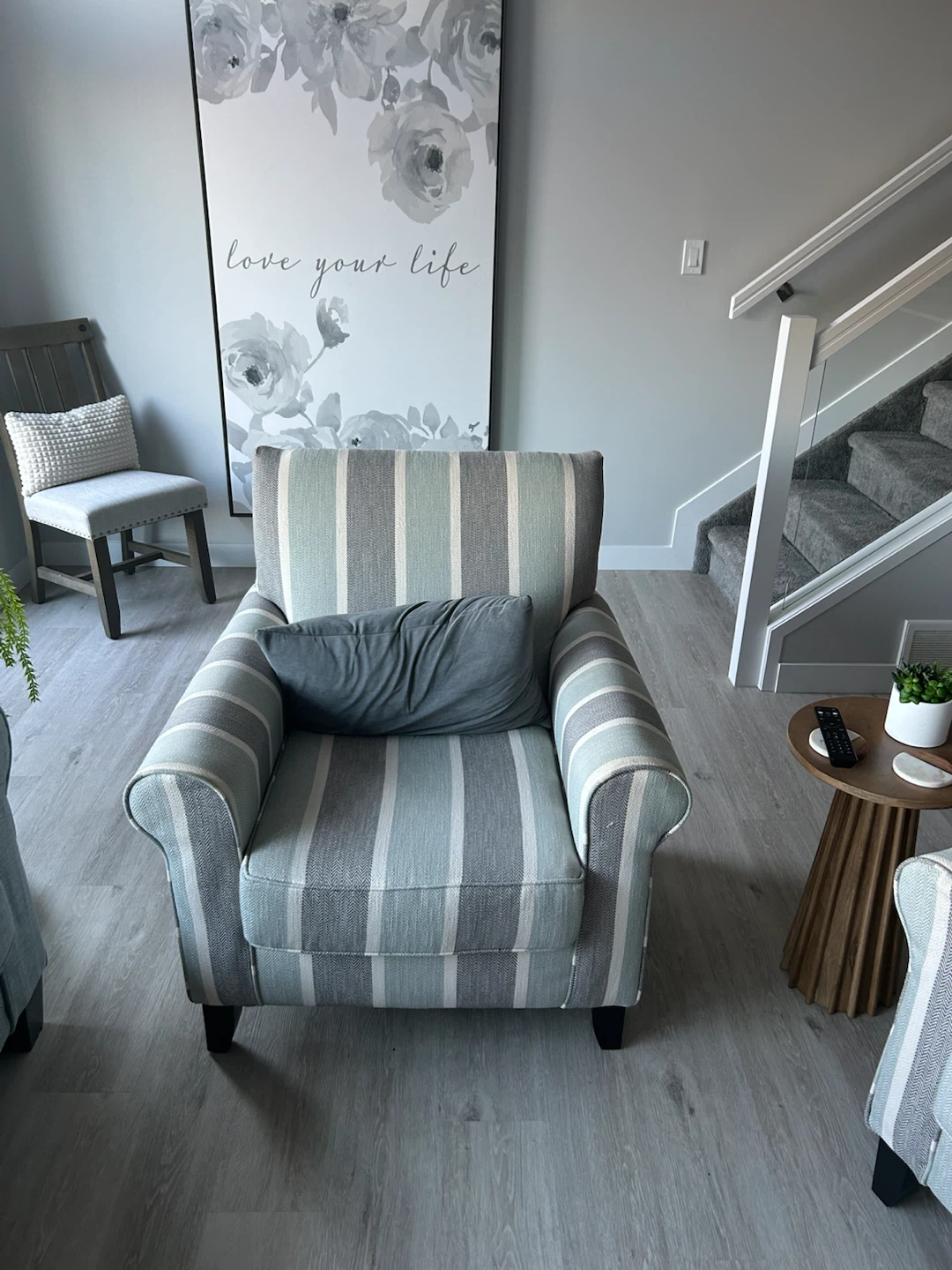 Striped Accent Armchair