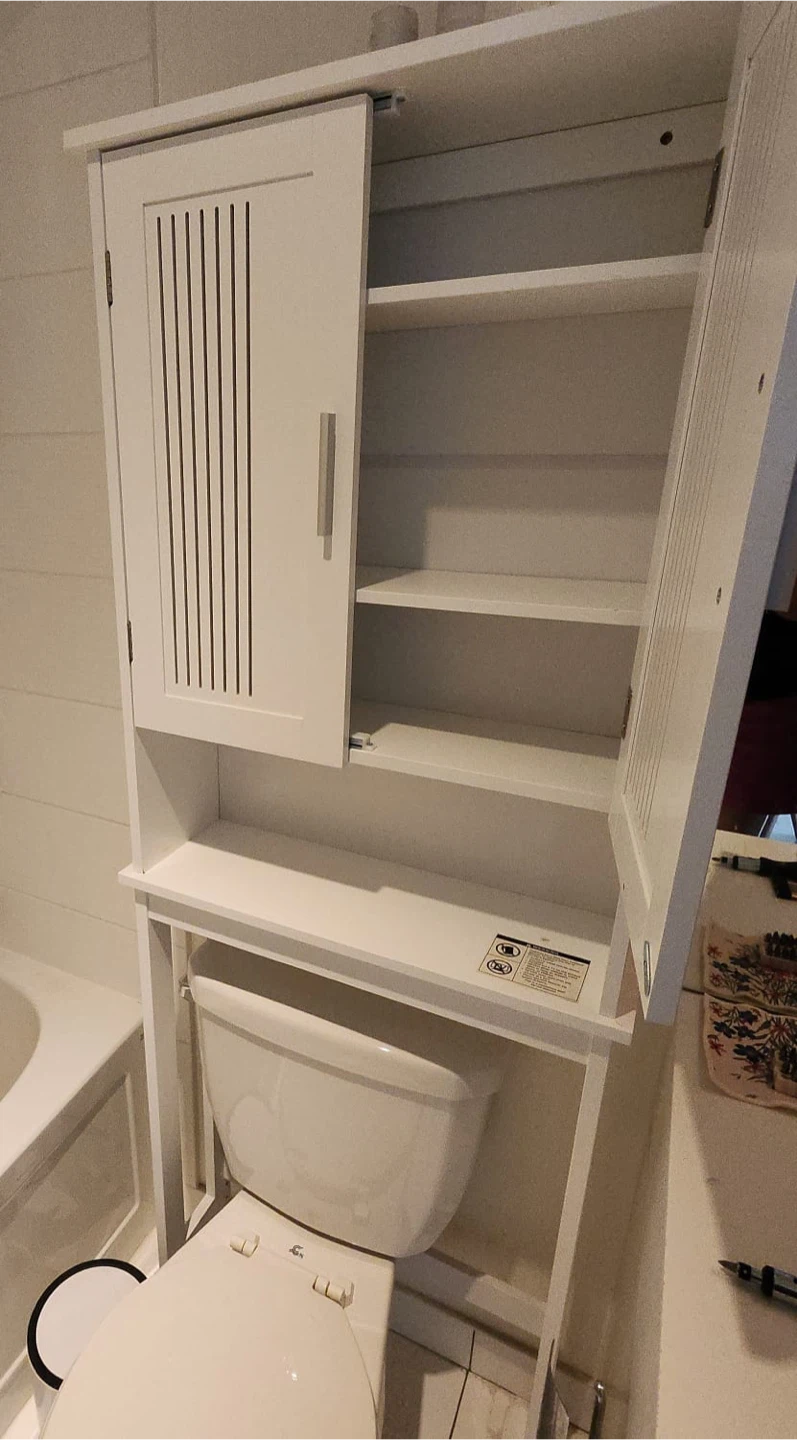 White Bathroom Storage Cabinet for Over Toilet