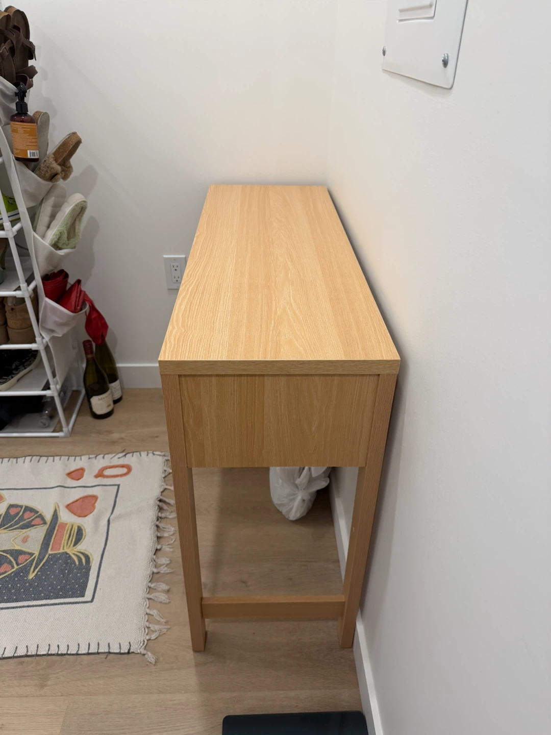 Light Oak Console Table with Two Drawers - photo 3