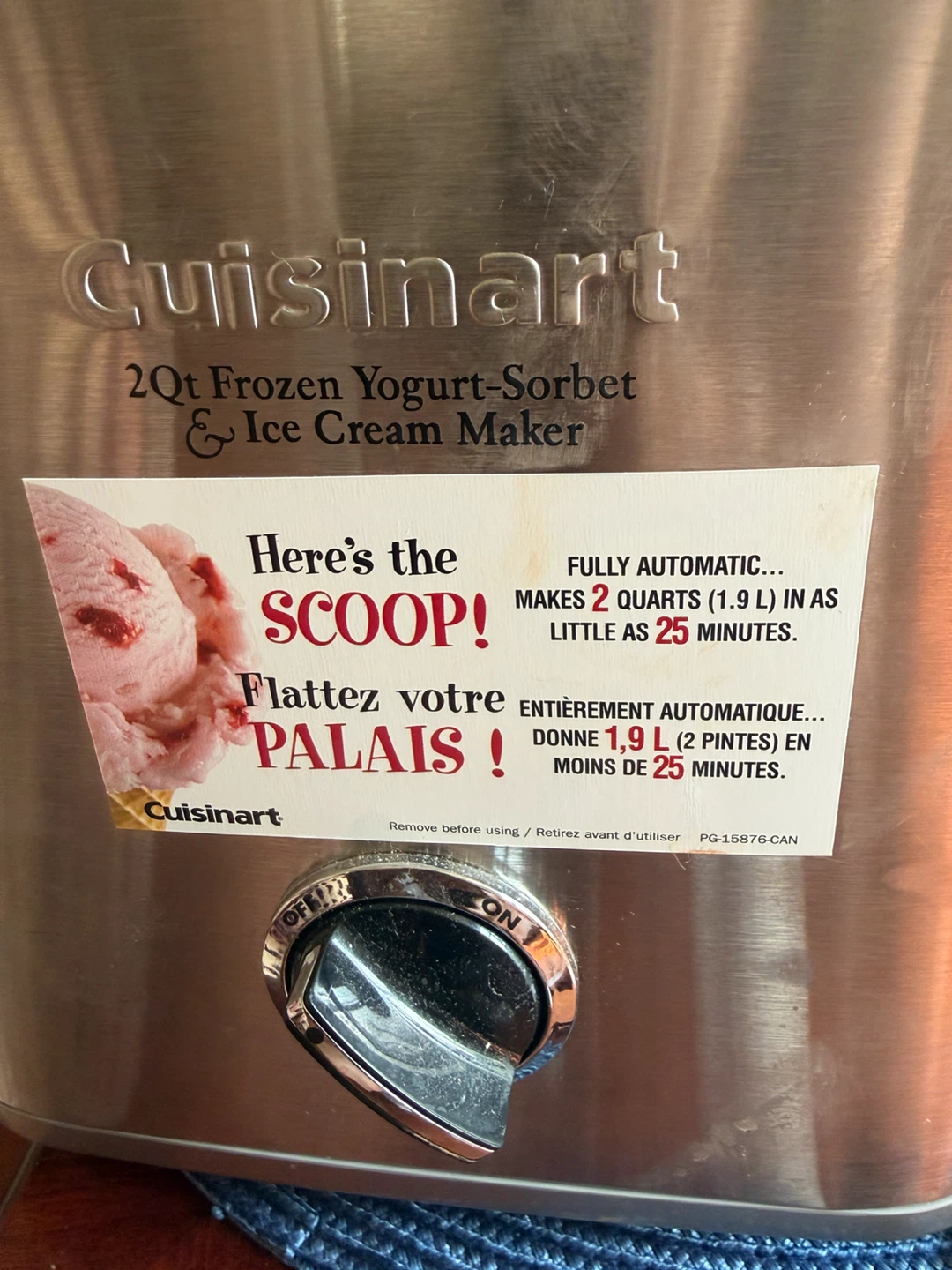 Cuisinart 2 Qt Frozen Yogurt-Sorbet & Ice Cream Maker - photo 2