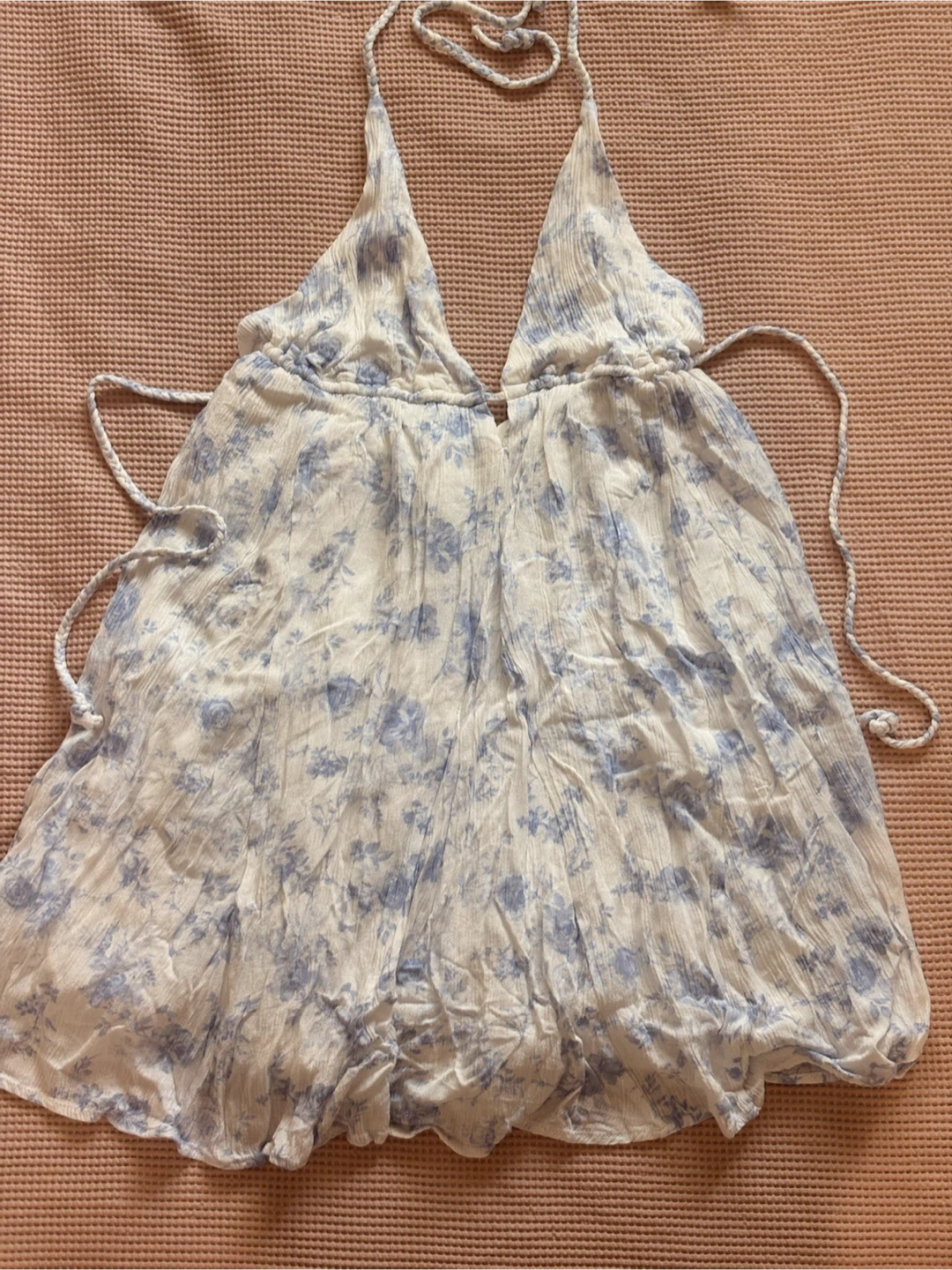 Garage Blue Floral Halter Dress TP/XS