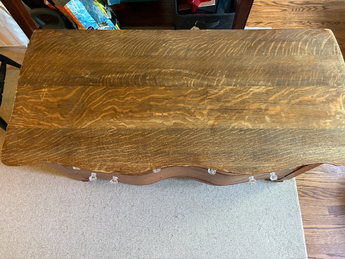 Antique Oak Dresser with Glass Knobs - photo 3
