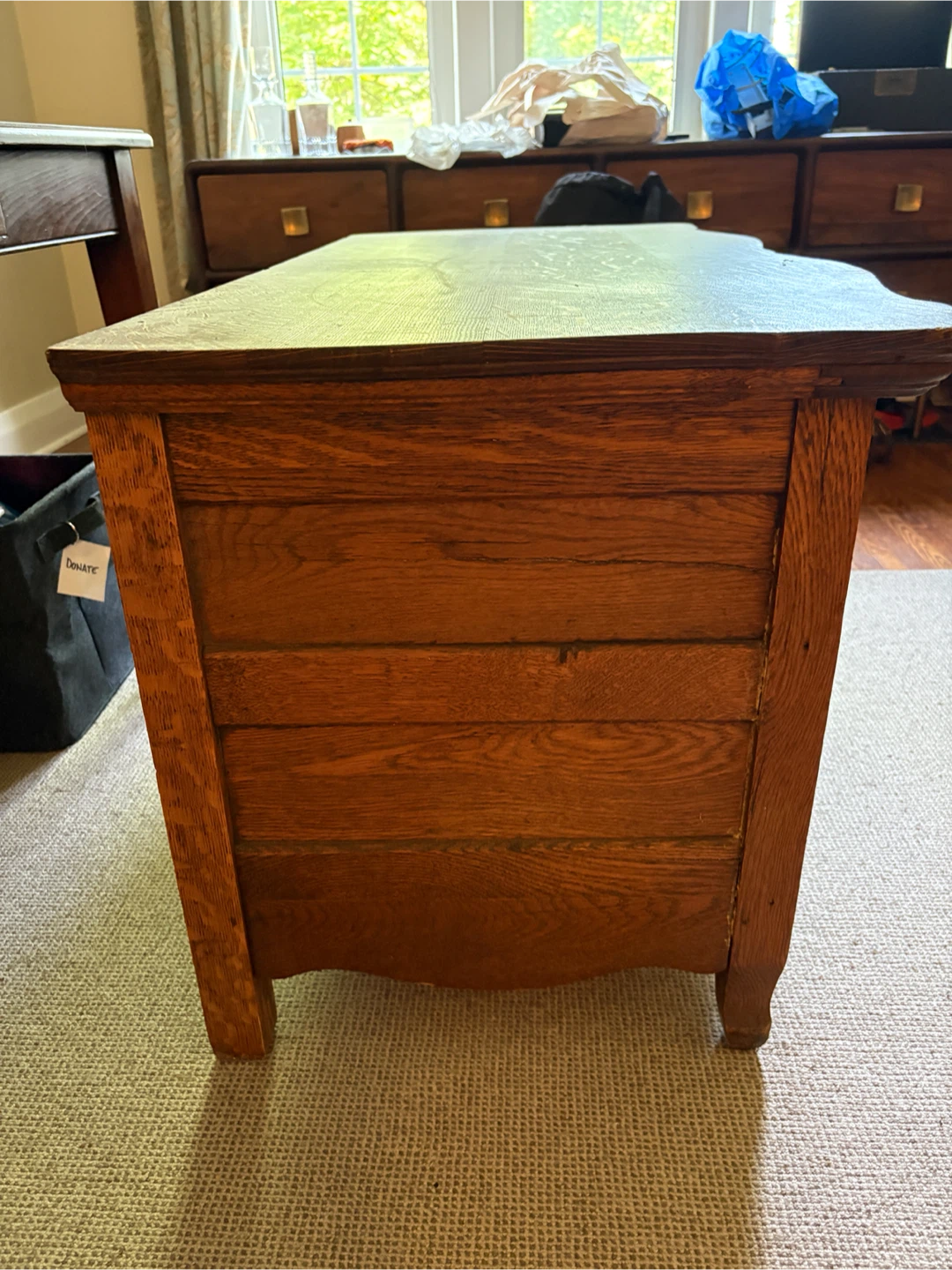 Antique Oak Dresser with Glass Knobs - photo 4